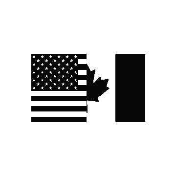 American/Canadian Flag Decal 6" x 3.5" Set of 2, click to see available colors.