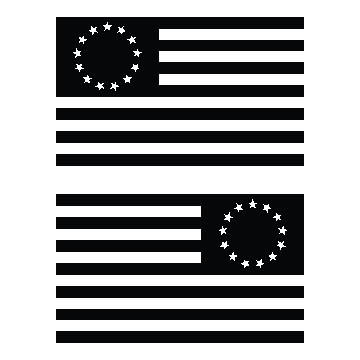 13 Colony Flag Decal 6" x 3.5" Set of 2, click to see available colors.