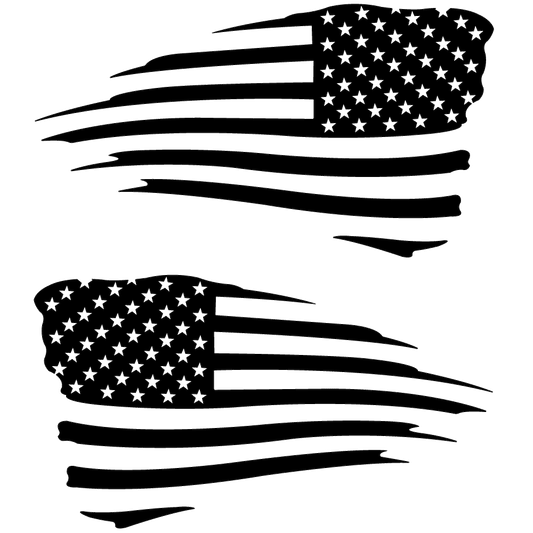 American Flag Decal Distressed 6" x 3.5" Set of 2, click to see available colors.