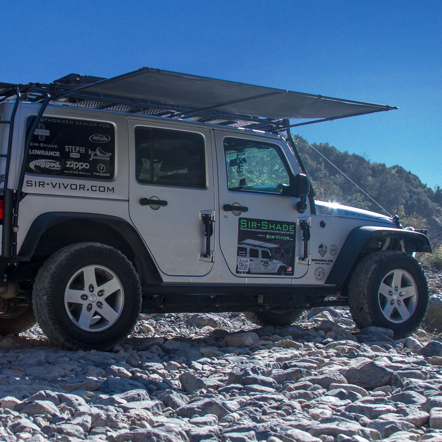 Sir-Shade™ Telescoping Awning System JK 4-Door for Gobi Rack