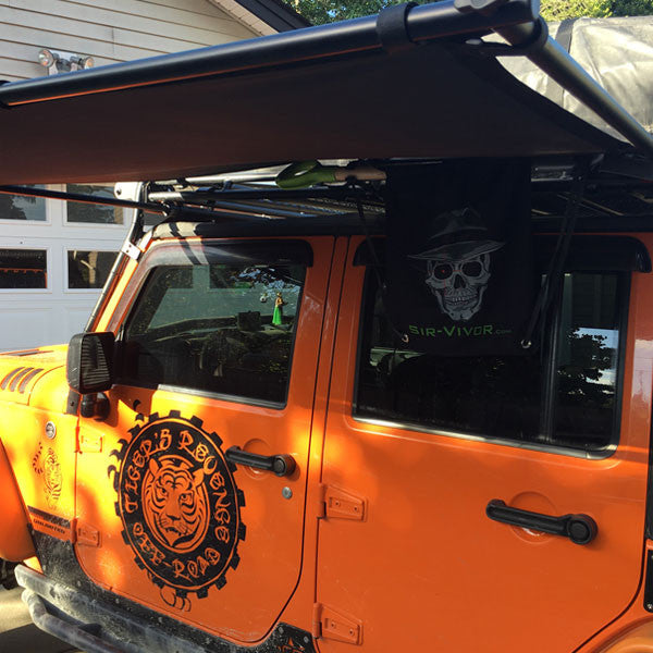 Sir-Shade™ Telescoping Awning System JK 4-Door for Gobi Rack 45° Slant Back