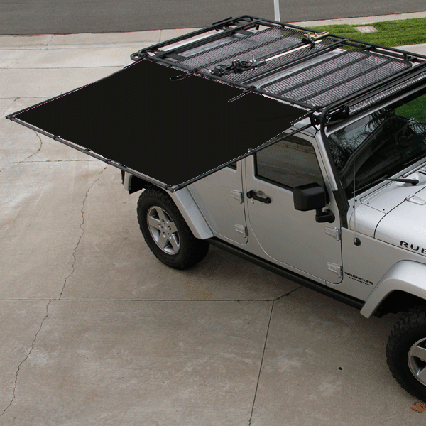 Roof rack shade awning discount car