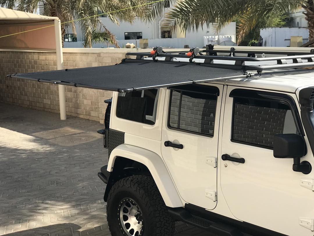 Sir-Shade™ Telescoping Awning System JK 4-Door for AEV roof rack