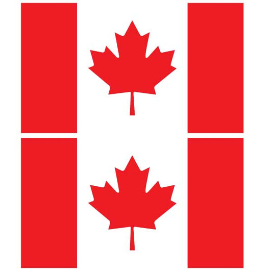 Canada Flag Decal 6" x 3.5" Set of 2, click to see available colors.