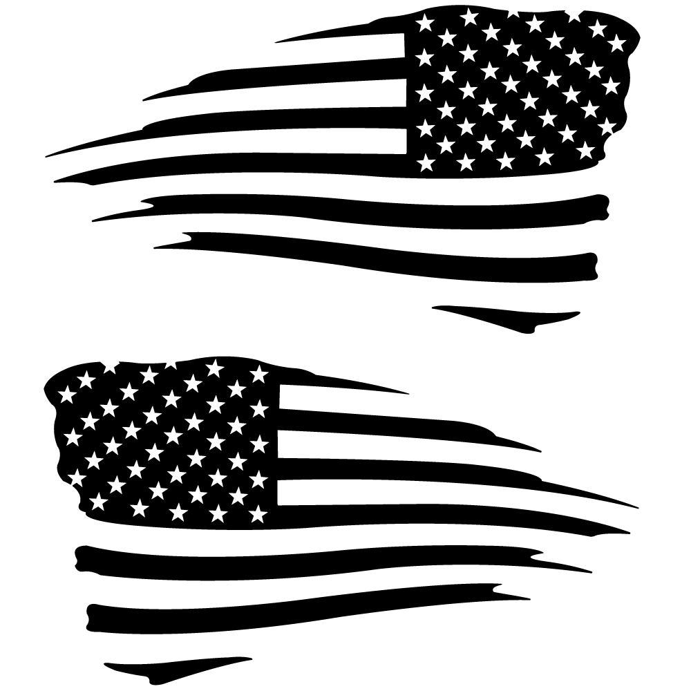 American Flag Decal Distressed 6" x 3.5" Set of 2, click to see available colors.